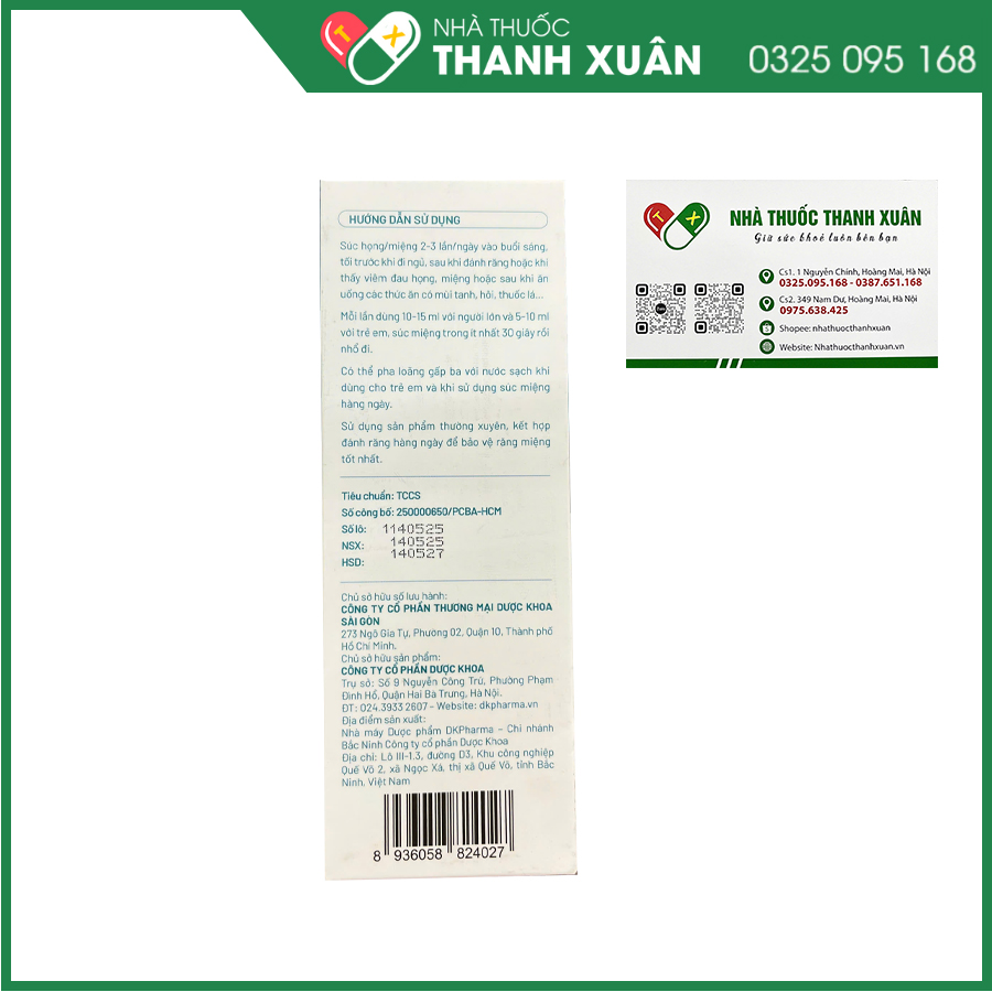 Nước súc miệng T.M.T Sensitive giúp hỗ trợ giảm ê buốt răng, sát khuẩn miệng, ngăn ngừa mảng bám và vi khuẩn, hỗ trợ phòng ngừa sâu răng, viêm lợi và các bệnh nhiễm khuẩn miệng họng